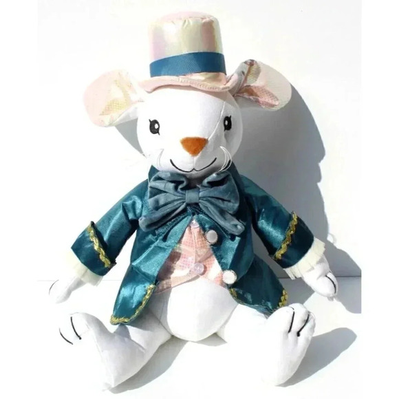 The Farmhouse Rachel Ashwell Plush Weighted 13” White Dapper Easter Bunny Rabbit - Picture 1 of 2